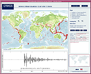 ERMOS Kartendarstellung Welt Magnitudenschwelle groesser gleich 5.0