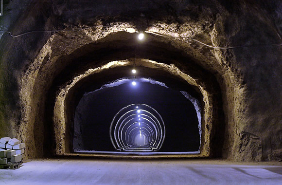 Gallery in the Mont Terri Rock Laboratory (Switzerland).