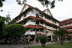 Collapsed University Building in Bantul/Yogyakarta on the island of Java (Indonesia)