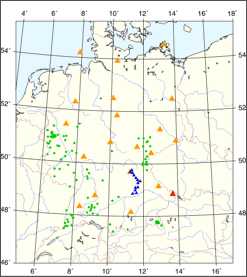 Seismological stations in Germany