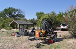 Groundwater sampling in northern Namibia