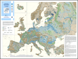 Special mosaic map of the International Hydrogeological Map of Europe 1:1,500,000 map sheets