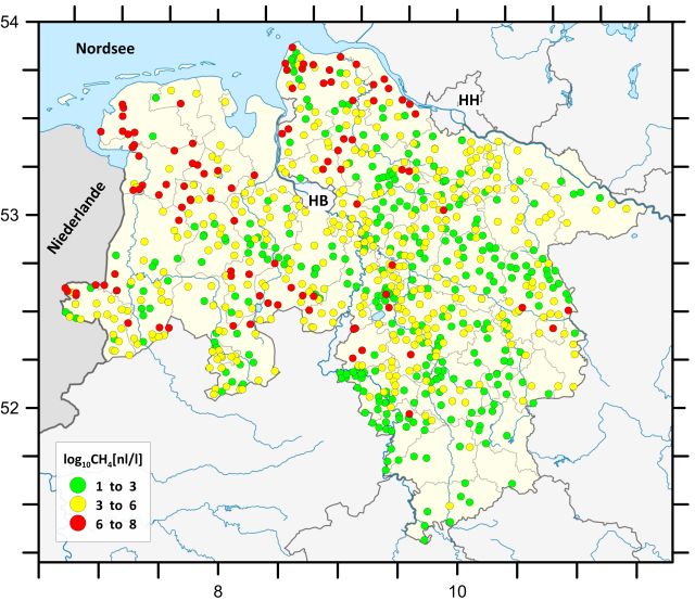 Verteilung der Methan-Konzentrationen