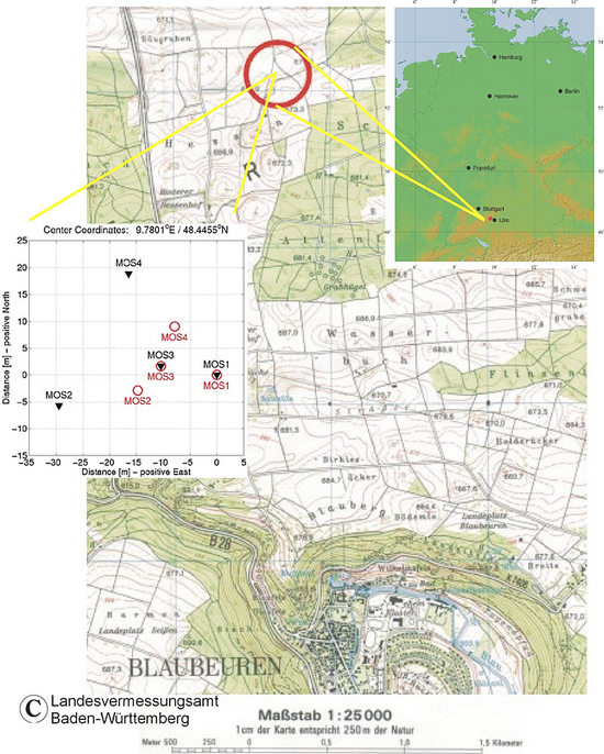 Kartenübersicht der Messregion