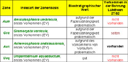 Biostratigraphischer Wert ausgewählter Indexmarker von POWELL (1992) 
