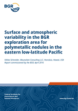 Titelblatt Schneider, N. (2016): Surface and atmospheric variability in the BGR exploration area for polymetallic nodules in the eastern low-latitude Pacific