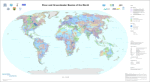 Weltkarte der Flusseinzugsgebiete und Grundwasserbecken