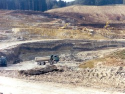 Mining clay in the Westerwald region of Germany 