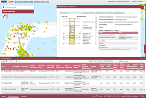 User interface of the Bohrhole Map