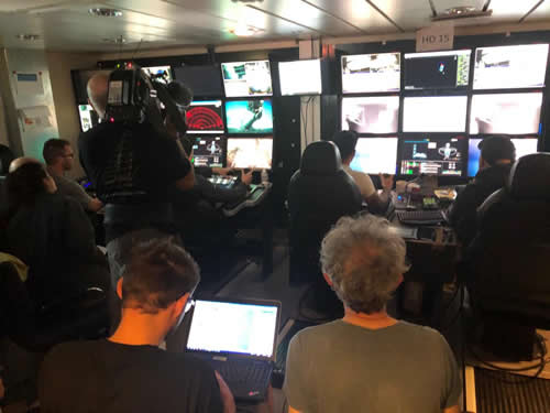 Filming in the ROV control room