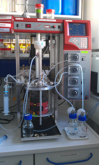 Bioreactor for metal bioleaching in the geomicrobiology laboratory of BGR