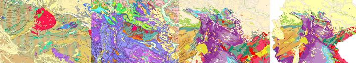 Geological maps in different scales: GÜK250 - GK1000 - GK2000 - GK2750