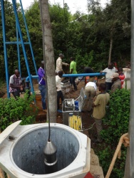 Vertical groundwater flow measurement in a well near Bugabira in Kirundo Province, Burundi