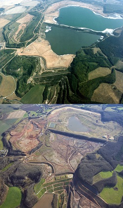 Fig. 1: Aerial photograph of the tailing storage facility “Culmitzsch”